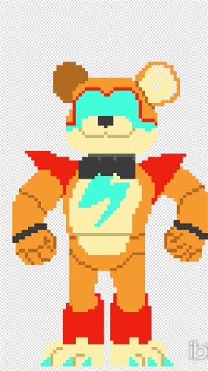 glamrock freddy in pixel art. #drawing #artedigital #art #pixelart #fnaf #furry #brasil #cartoon