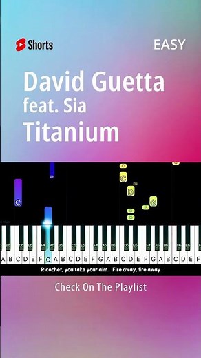 David Guetta - Titanium (feat. Sia) - EASY Piano TUTORIAL by Piano Fun Play #shorts