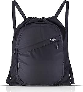 Amazon.com | GOOSERIDE Drawstring Backpack for Men and Women - Versatile Sports Drawstring Bag with Thick Strap, Athletic Gym Backpack, Cinch Bag with Organizer, Waterproof Draw String for Beach - Black | Drawstring Bags
