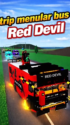 trip menular bus Red Devil #roblox #brookhaven #bus #busmania