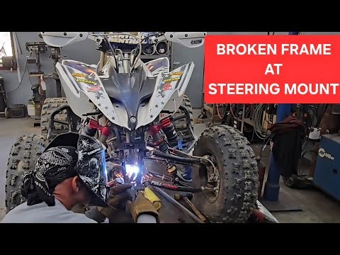Race quad has broken frame at steering mount