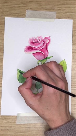 Rose Painting. Full Tutorial On My Channel #watercolorforbeginners #watercolorpainting