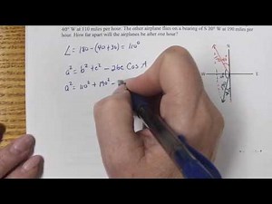 Solve a heading and bearing trig problem