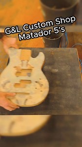 Progress on the G&L Custom Shop collab with Aguilar Amplification to build six awesome Matador basses for Sweetwater. These basses feature twin 5-string Aguilar AG 5P-60 pickups and OBP3 preamp. There’s also some very cool figured tops: two with Buckeye Burl, two with Flamed Redwood, and two with Cocobolo. #glguitars #glguitarscustomshop #Aguilarpickups #Sweetwater #CustomShopbass #bassist #bassplayer #LeoFender | G&L Musical Instruments