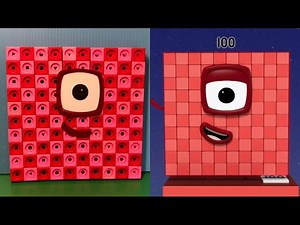 Numberblocks 100-0 learning countdown 100-1 but use numberblocks toys MathLink Cubes counting 100-0