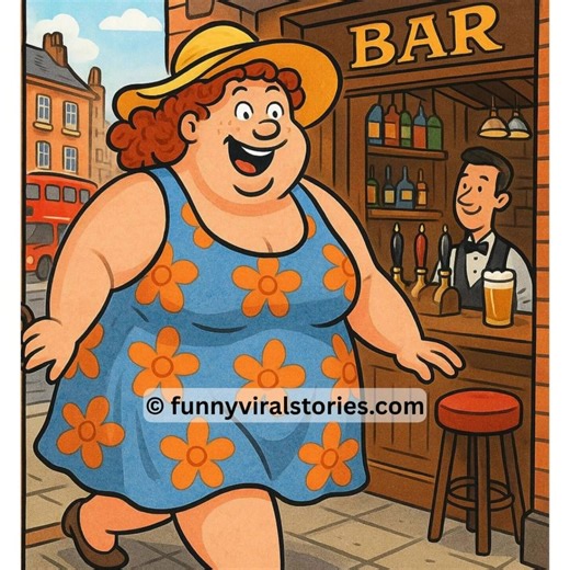 A large woman, wearing a sleeveless sun dress, walked into a bar in London. She raised her right arm, revealing a huge, hairy armpit as she pointed to all the people sitting at the bar and asked, "What man here will buy a lady a drink?" The bar went silent as the patrons tried to ignore her. But down at the end of the bar, an owly-eyed drunk slammed his hand down on the counter and bellowed, "Give the Ballerina a drink!" The bartender poured the drink and the woman chugged it down in one. She tu