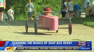 Soap box derby rookies race in 2019 Summer Rookie Day
