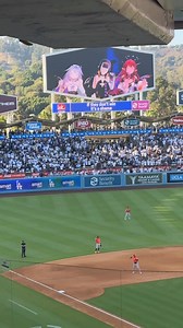 Hololive Virtual YouTubers just took over the big screen at Dodger Stadium for a special edition of “Take Me Out To The Ballgame” 🎶 | Dodgers Nation