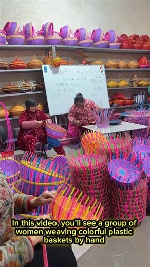 Traditional Rural Craft: Handmaking Plastic Baskets in China