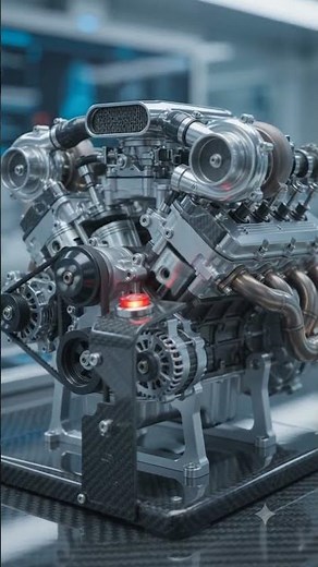 Hyper-Realistic Mini V8 Engine with Glowing Exhaust 🔥