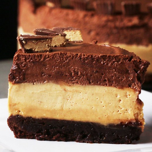 This chocolate peanut butter mousse cake is so decadent 🍫! FULL RECIPE: https://tasty.co/recipe/chocolate-peanut-butter-mousse-box-cake | Tasty