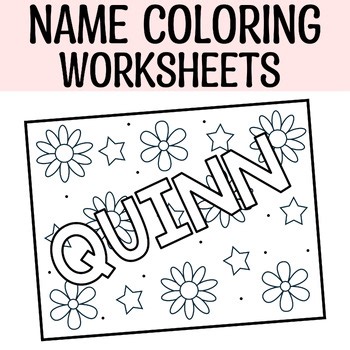 Printable Spring Flowers Name Coloring Pages, Bulletin Board Name Posters