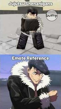 Jujutsu Shenanigans Vs Emote Reference Comparison 2 #jjs #roblox #shorts