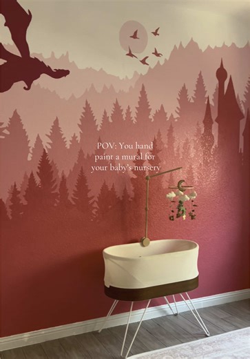 Hand-Painted Mural for Baby's Nursery
