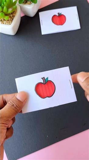DIY Paper Magic Card🍎❤️Paper Cut Magic 🪄😁🤠#shorts #diy #magic #craftastic #viral #ytshorts