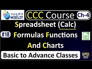 CCC Course | libre Office Calc,Formulas, Functions and Charts| Chapter 4 Hindi | Lecture-18