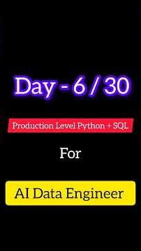 Day 6 🚀 Python for AI Data Engineering + Production Concepts Explained #ai #python #journey #hustle