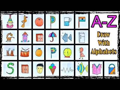 Alphabet Drawing | Draw With Alphabets | Easy Drawing With Alphabets | How To Draw With Alphabets