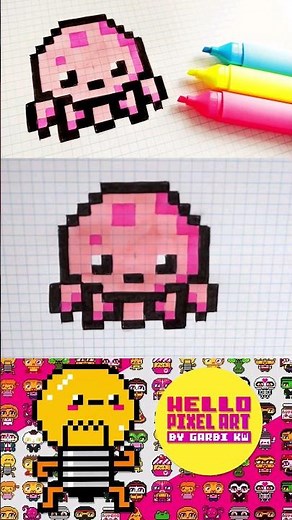 How to Draw Kawaii Octopus 🌈🌈🌈 #pixelart