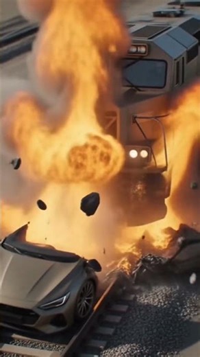 Train vs Car: High Speed Crash Test 🚅💥 #shorts #crashtest #traincrash