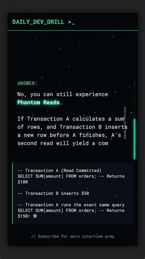 Why Read Committed is not enough