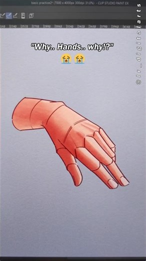 Oh No.. HANDS!! 😭 #digitalart #shorts #drawing #art #digitaldrawing