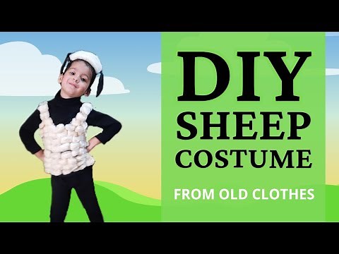 DIY Halloween Costume - How to Make Sheep Costume - Kids Halloween Dress | Fancy Dress