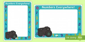 Numbers Everywhere! Numerals in the Environment Photo Frame Cut-Outs