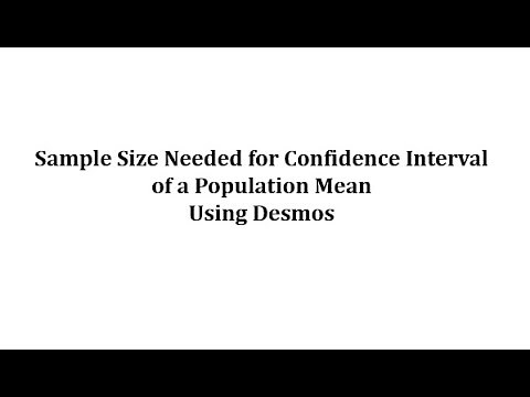 Determine a Sample Size for a Mean Confidence Interval Using Desmos