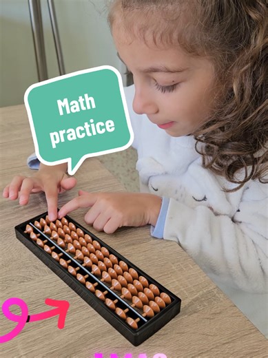 Watching her little brain work is everything! 🧠💖 My 6-year-old using her abacus to count in Spanish. We love hands-on learning in our house – next up, matching numbers with our magnetic letters! 🧲✨ Grab a set for your Abacus via the orange cart! #abacus #homes #matematica #mathforkids