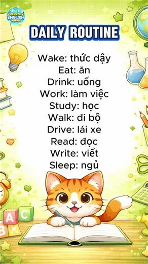 10 Daily Routine Verbs in English | Learn Basic English Vocabulary Fast