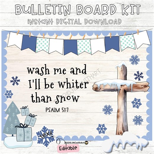 Christmas Christian Bulletin Board Bible Verse Winter Church Religious Editable - Etsy Canada