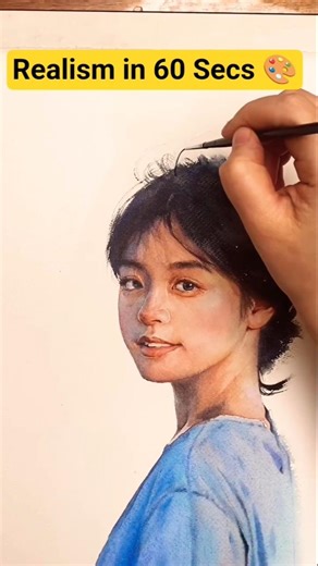 Step-by-Step Realistic Watercolor Portrait Painting✨|How To Paint With #Watercolors #shorts #drawing
