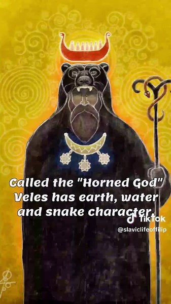 Veles 🐍 🐮 the Slavic god of the underworld, magic, cattle and wealth. He is the caretaker of the dead and our ancestors. Veles is the brother pf Perun and locked in eternal combat against him. Veles is one of the main gods in the Slavic pantheon. #slavicgods #slavic #slavicpagan #pagan #paganism #slavicpantheon #rodzimowierstwoslowianskie #rodzimowierstwo #wicca #witchtok #asatru #pagantok #heathen #norsepaganism