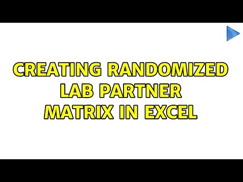 Creating randomized lab partner matrix in Excel