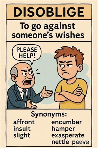 Learn English Vocabulary | Word: DISOBLIGE 📘