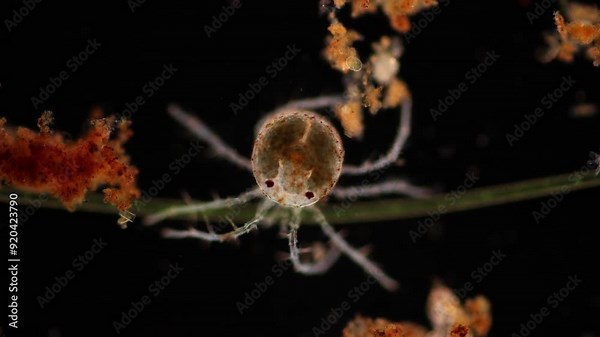 Study of Protozoa and Algae under the microscope for education. Stock Video