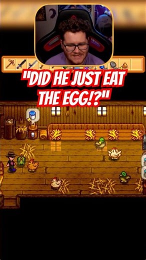 My DINO ATE MY CHICKEN EGG in Stardew Valley!? #stardewvalley #funny #streamer #gaming #sdv
