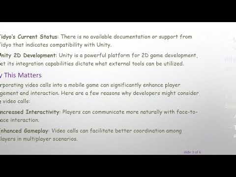 Can Vidyo Be Integrated into Unity for Video Calls?