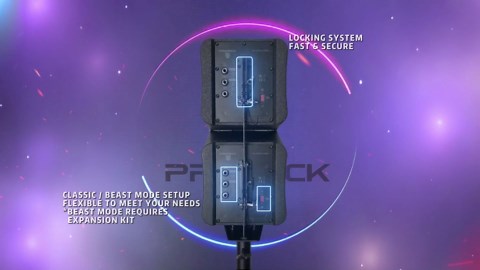 PRORECK Stage 1260 8000W P.M.P.O Stereo/Mono PA Speaker System, 4 Line Array Speakers, Dual 12'' Subwoofer with 4 DSP Presets, TWS Bluetooth, for Party/DJ/Wedding/Meeting