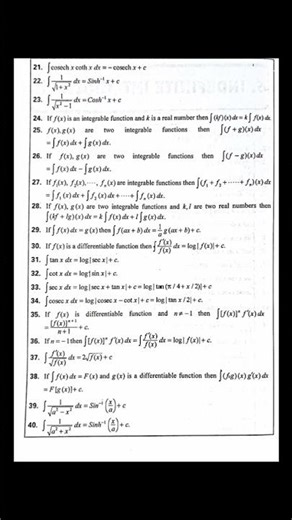 2b eamcet indefinite integration formulas