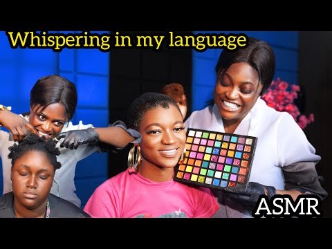 ASMR ✨WHISPER IN MY LANGUAGE,MAKE UP,BABY KNOT REMOVAL WITH TEETH, DEEP NAPE MASSAGE WITH CHEW GUM