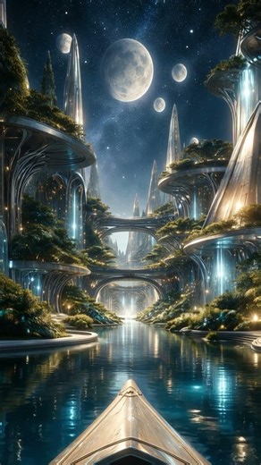 Night Walk in a Peaceful Alien City 🌌🛸 | Sci-Fi Dreamscape Serenity