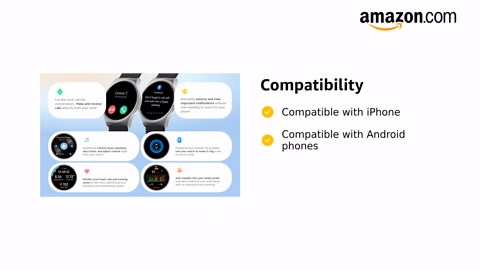 Motorola Moto Watch 120 - Premium Bluetooth Smartwatch with AMOLED Display, 10-Day Battery, Heart Rate & SpO2 Tracking, Fitness & Health Monitoring, Compatible with Android and iPhone - Silver