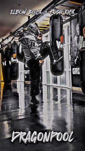 #24 Elbow Block+Push Kick💀#shorts #deepthought