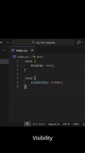 display none vs visibility hidden (CSS Interview Question)#css #frontend #interview #webdevelopment