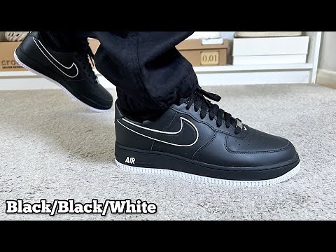 Nike Air Force 1 Black/black/white Review& On foot