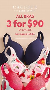 We did the math! That's savings up to $87 when you buy 3 bras! | Lane Bryant