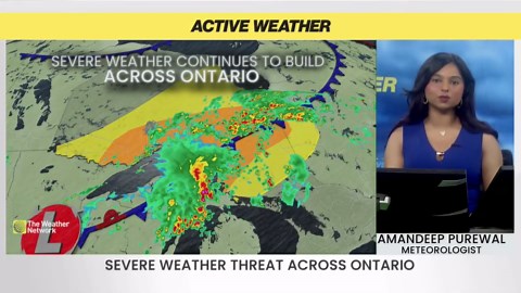 Severe storm threat slides south across Ontario