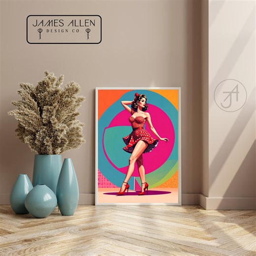 Atomic Age Pin up Wall Art Bundle, Mid Century Modern Retro Prints, 1950s Bombshell Decor Set, Vintage Illustration Digital Download - Etsy